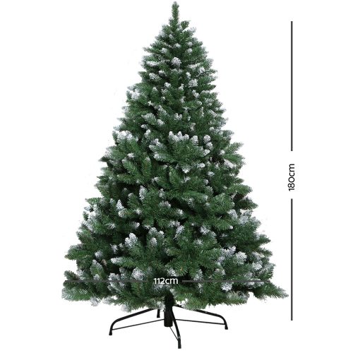 Jingle Jollys Christmas Tree Xmas Trees Decorations Snowy Green Tips – 6ft