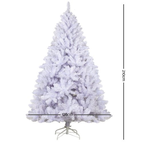 Christmas Tree 2.1m 1000 White Tips Xmas Tree Decorations