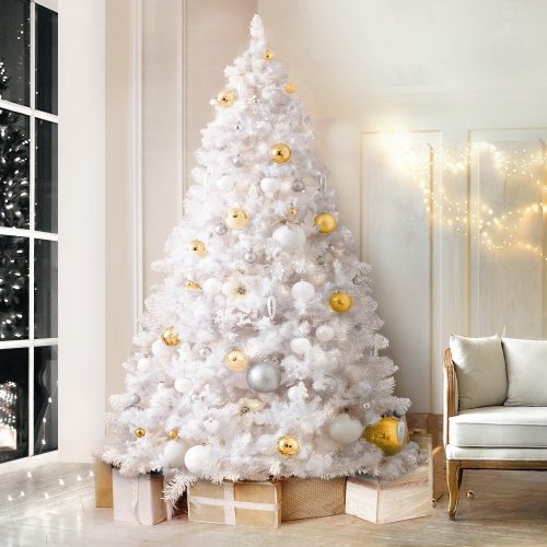 Christmas Tree 2.1m 1000 White Tips Xmas Tree Decorations