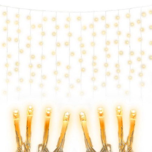 Jingle Jollys 6X3M Christmas Curtain Lights 600LED – Warm White