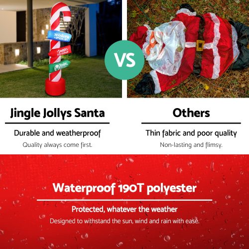 Christmas Inflatable Candy Pole 2.4M Lights Outdoor Decorations