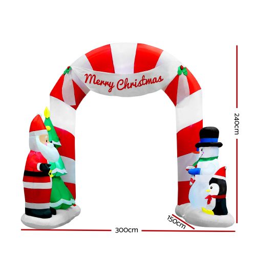 Christmas Inflatable Santa Archway 3M Outdoor Decorations Lights