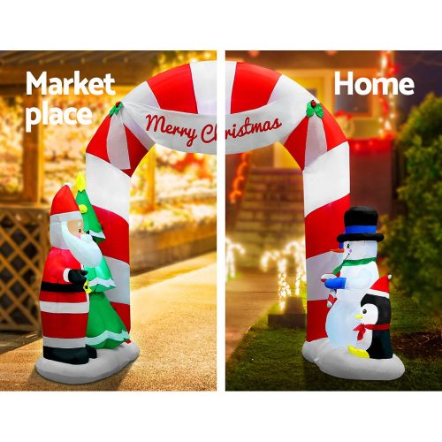 Christmas Inflatable Santa Archway 3M Outdoor Decorations Lights