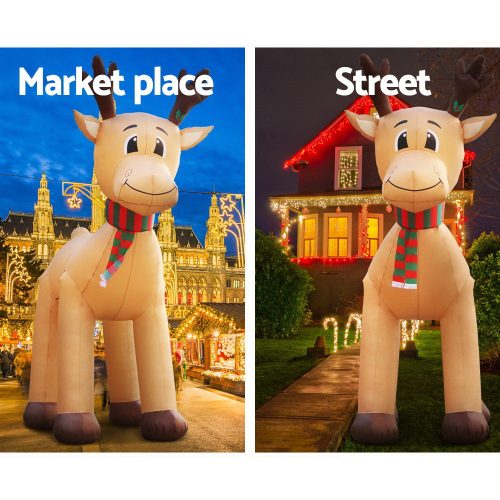 5M Christmas Inflatable Reindeer Outdoor Xmas Decorations Lights