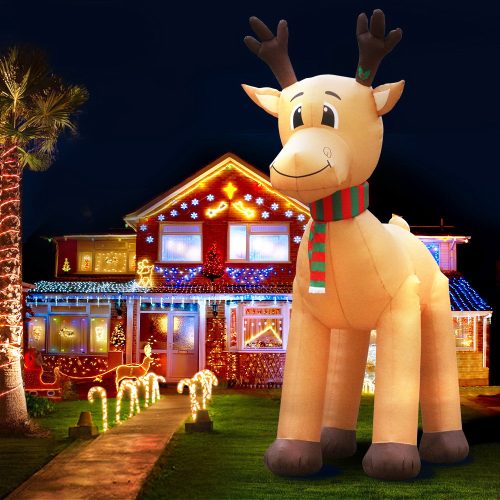 5M Christmas Inflatable Reindeer Outdoor Xmas Decorations Lights