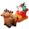 Christmas Inflatable Santa Sleigh 2.2M Outdoor Decorations LED