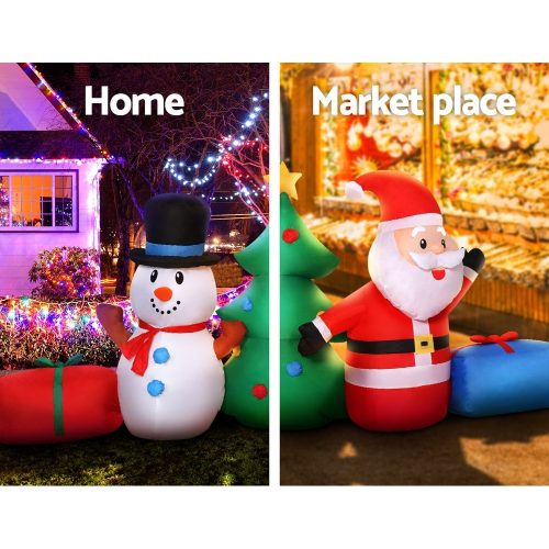 Christmas Inflatable Tree Snowman Lights 2.7M Outdoor Decorations