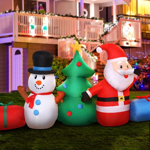 Christmas Inflatable Tree Snowman Lights 2.7M Outdoor Decorations