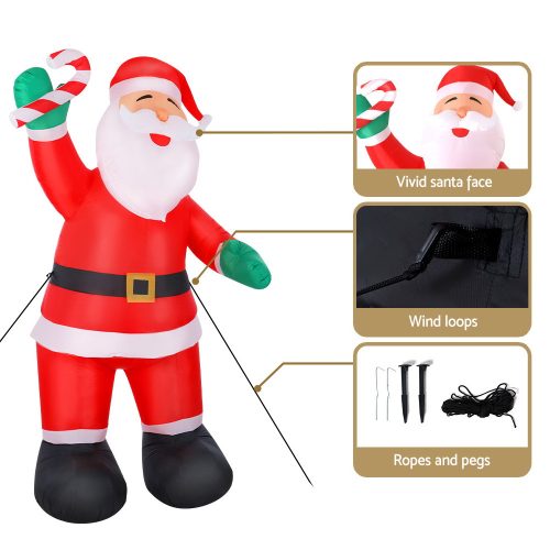 Christmas Inflatable Santa 3M Xmas Outdoor Decorations LED Lights