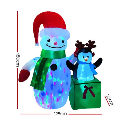 Christmas Inflatable Snowman 1.8M Lights LED Outdoor Decorations