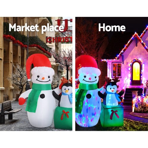 Christmas Inflatable Snowman 1.8M Lights LED Outdoor Decorations