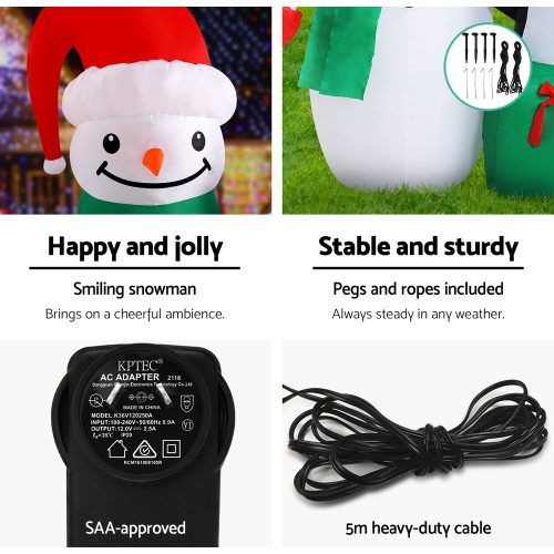 Christmas Inflatable Snowman 1.8M Lights LED Outdoor Decorations