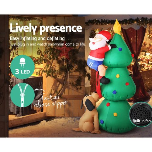 Christmas Inflatable Santa Tree 1.8M Lights Outdoor Decorations