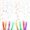 Jingle Jollys 500 LED Solar Powered Christmas Icicle Lights 20M Outdoor Fairy String Party – MULTICOLOUR