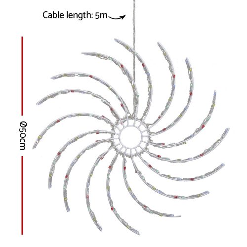 Christmas Lights 128 LED 50cm Fairy Light Spin Decorations