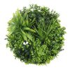 Flowering White Artificial Green Wall Disc UV Resistant 50cm – White Frame