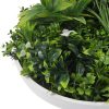 Flowering White Artificial Green Wall Disc UV Resistant 50cm – White Frame