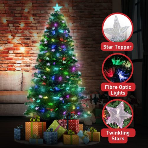 Christabelle Enchanted Pre Lit Fibre Optic Christmas Tree  Stars – 1.2 M