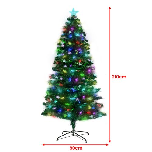 Christabelle Enchanted Pre Lit Fibre Optic Christmas Tree  Stars – 2.1 M