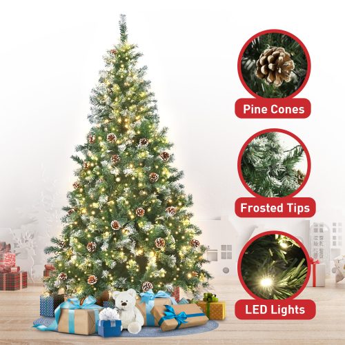 Christabelle Pre Lit LED Christmas Tree with Pine Cones – 2.4 M
