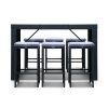 7-Piece Outdoor Bar Set Dining Table Stools Wicker Patio Setting