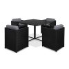 Outdoor Dining Set 5 Piece Wicker Table Chairs Setting Black