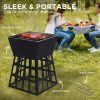 Wallaroo Outdoor Fire Pit for BBQ, Grilling, Cooking, Camping- Portable Brazier with Reversible