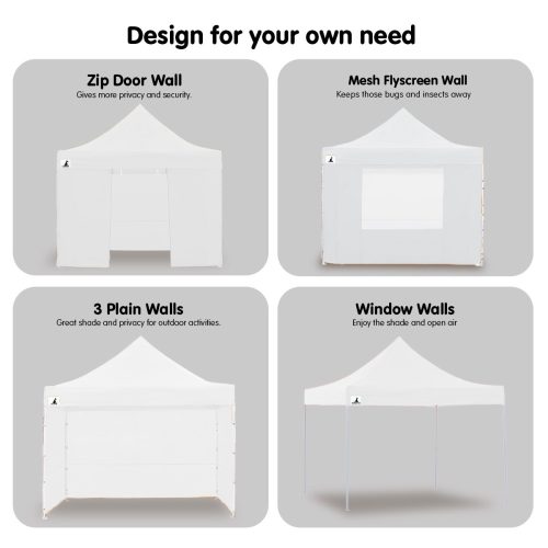 Gazebo Tent Marquee 3×3 PopUp Outdoor Wallaroo – White