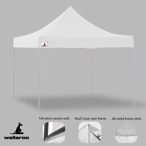 Gazebo Tent Marquee 3×3 PopUp Outdoor Wallaroo – White
