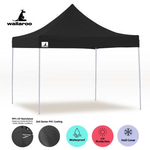 Gazebo Tent Marquee 3×3 PopUp Outdoor Wallaroo – Black