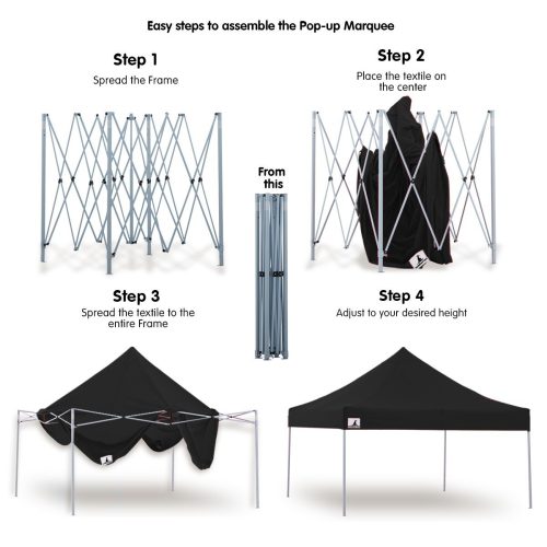 Gazebo Tent Marquee 3×3 PopUp Outdoor Wallaroo – Black