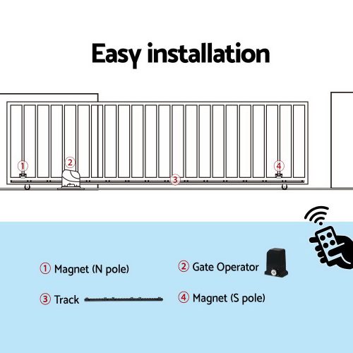 Auto Electric Sliding Gate Opener Keypad Rails – 1000KG 4M 370W