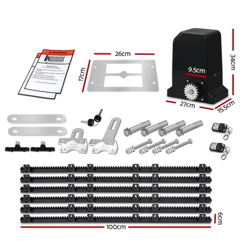 Auto Electric Sliding Gate Opener Keypad Rails – 1000KG 6M 370W