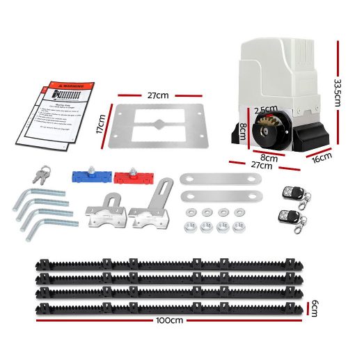 Auto Electric Sliding Gate Opener Keypad Rails – 1800KG 4M 550W