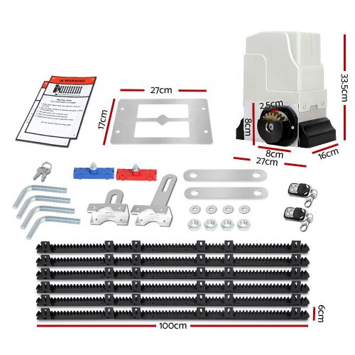 Auto Electric Sliding Gate Opener Keypad Rails – 1800KG 6M 550W
