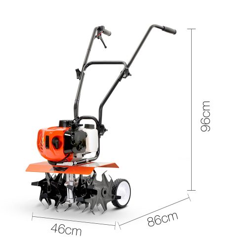 Garden Cultivator Tiller Petrol Rotary Hoe Rototiller – 65CC + 6 Blades