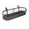 Plant Holder Plant Stand Hanging Flower Pot Basket Garden Wall Rack Shelf Oval – Black