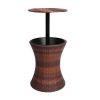 Cooler Ice Bucket Table Bar Outdoor Setting Furniture Patio Pool Storage Box – Black and Brown