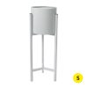 Plant Stand Garden Planter Metal Flower Pot Rack Corner Shelving Indoor Outdoor – 21 x 21 x 60 cm, White