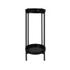 2 Tier Plant Stand Outdoor Indoor Metal Flower Pot Rack Garden Shelf – 30 x 30 x 80 cm, Black