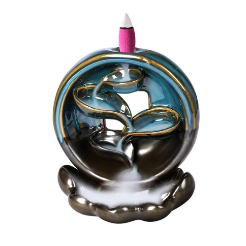 Mountain Waterfall Smoke Backflow Ceramic Incense Burner Cones Holder + Cones – 198 Cones