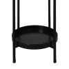 2 Tier Plant Stand Outdoor Indoor Metal Flower Pot Rack Garden Shelf – 30 x 30 x 80 cm, Black