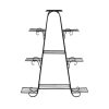 Outdoor Indoor Metal Plant Stand Flower Pots Rack Garden Corner Shelf – Black