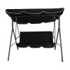 Swing Chair Hammock Outdoor Furniture Garden Canopy Cushion 3 Seater Seat – Black