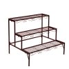 Plant Stand 3 Tier Rectangle Metal Flower Pot Planter Corner Shelf