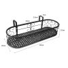 Plant Holder Plant Stand Hanging Flower Pot Basket Garden Wall Rack Shelf Oval – Black