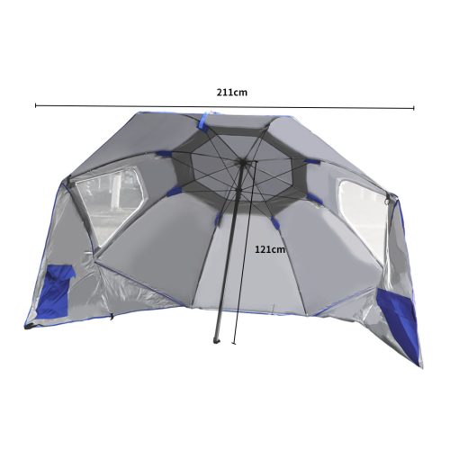 Beach Umbrella Outdoor Umbrellas Sun Shade Garden Shelter – 2 M, Blue