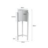 Plant Stand Garden Planter Metal Flower Pot Rack Corner Shelving Indoor Outdoor – 21 x 21 x 60 cm, White