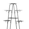 Outdoor Indoor Metal Plant Stand Flower Pots Rack Garden Corner Shelf – Black