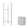 Plant Stand Garden Planter Metal Flower Pot Rack Corner Shelving Indoor Outdoor – 21 x 21 x 60 cm, White